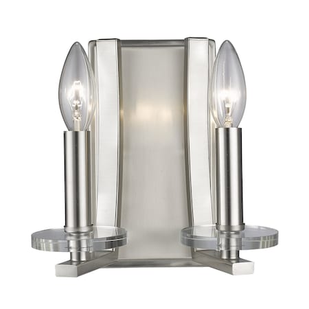 Z-Lite Verona 2 Light Wall Sconce, Brushed Nickel 2010-2S-BN
